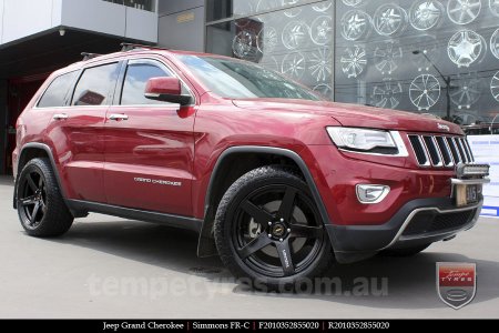 20x8.5 20x10 Simmons FR-C Full Satin Black on JEEP GRAND CHEROKEE