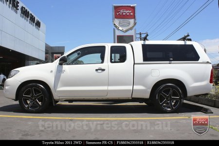 18x8.0 18x9.0 Simmons FR-CS Matte Black Chamfer Edge on TOYOTA HILUX