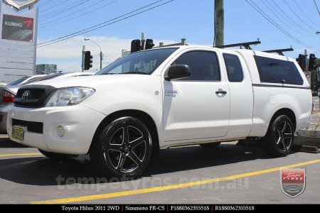 18x8.0 18x9.0 Simmons FR-CS Matte Black Chamfer Edge on TOYOTA HILUX