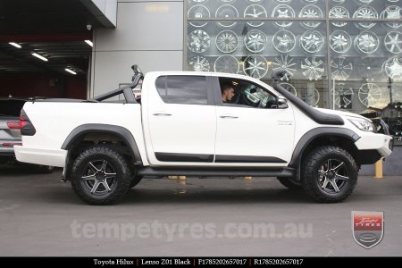 17x8.5 Lenso Z01 Black on TOYOTA HILUX