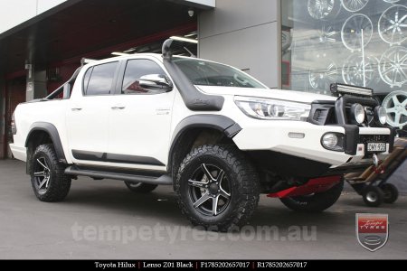 17x8.5 Lenso Z01 Black on TOYOTA HILUX