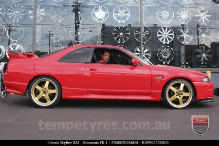 20x8.5 20x9.5 Simmons FR-1 Gold on NISSAN SKYLINE