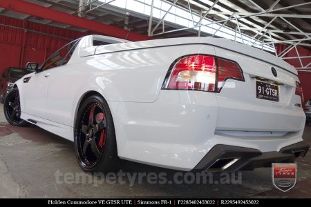 22x8.5 22x9.5 Simmons FR-1 Full Gloss Black on HOLDEN COMMODORE VE