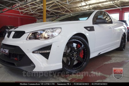 22x8.5 22x9.5 Simmons FR-1 Full Gloss Black on HOLDEN COMMODORE VE