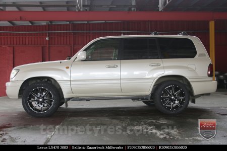 20x9.0 Ballistic Razorback Millworks on LEXUS LX