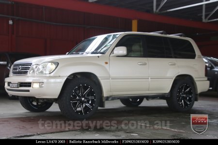 20x9.0 Ballistic Razorback Millworks on LEXUS LX