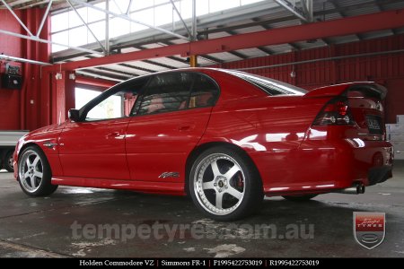 19x8.5 19x9.5 Simmons FR-1 Silver on HOLDEN COMMODORE