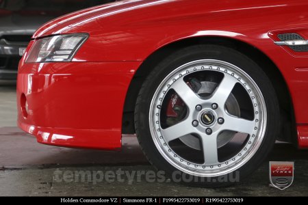 19x8.5 19x9.5 Simmons FR-1 Silver on HOLDEN COMMODORE