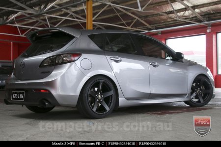 20x8.5 20x10 Simmons FR-C Full Satin Black on MAZDA 3