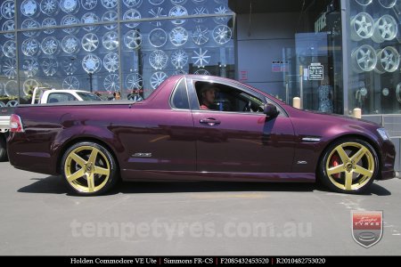 20x8.5 20x10 Simmons FR-CS Gold on HOLDEN COMMODORE VE