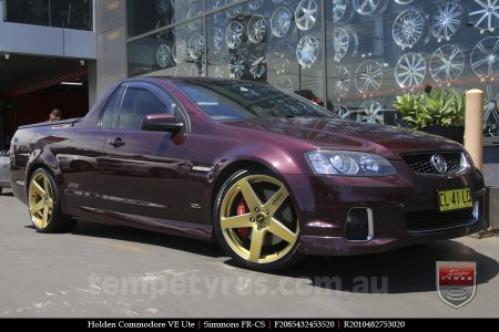 20x8.5 20x10 Simmons FR-CS Gold on HOLDEN COMMODORE VE