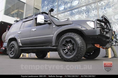 17x9.0 Ballistic Ravage Flat Black on TOYOTA LANDCRUISER