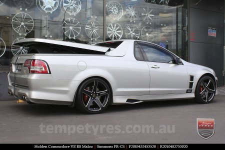 20x8.5 20x10 Simmons FR-CS Satin Black on HOLDEN COMMODORE VE