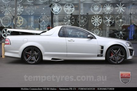 20x8.5 20x10 Simmons FR-CS Satin Black on HOLDEN COMMODORE VE