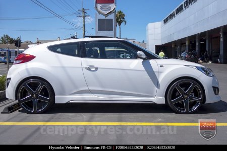 20x8.5 20x10 Simmons FR-CS Satin Black on HYUNDAI VELOSTER