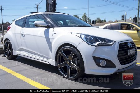 20x8.5 20x10 Simmons FR-CS Satin Black on HYUNDAI VELOSTER