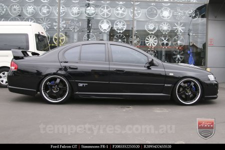 20x8.5 20x9.5 Simmons FR-1 Gloss Black on FORD FALCON