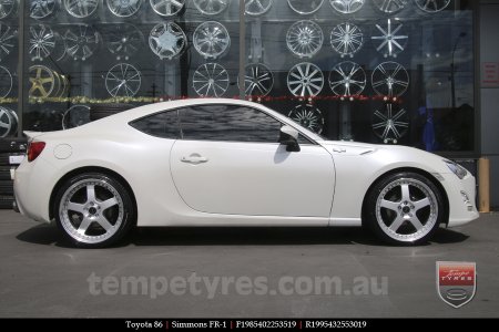 19x8.5 19x9.5 Simmons FR-1 Silver on TOYOTA 86