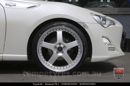 19x8.5 19x9.5 Simmons FR-1 Silver on TOYOTA 86