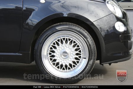 16x7.5 Lenso BSX Silver on FIAT 500