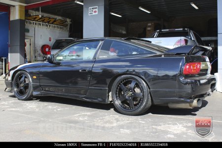 18x7.0 18x8.5 Simmons FR-1 Satin Black on NISSAN 180SX