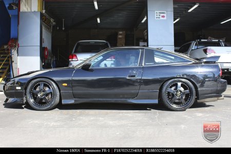 18x7.0 18x8.5 Simmons FR-1 Satin Black on NISSAN 180SX