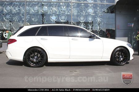 19x8.5 AG-01 Satin Black on MERCEDES C-Class