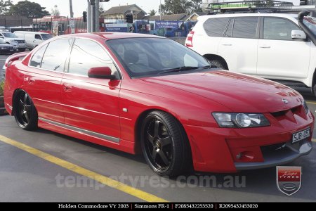 20x8.5 20x9.5 Simmons FR-1 Satin Black on HOLDEN COMMODORE