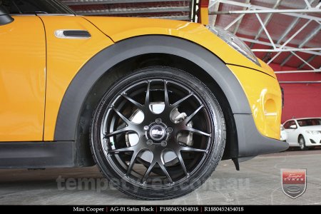 18x8.0 AG-01 Satin Black on MINI COOPER