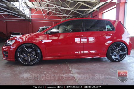 19x8.0 19x9.0 Simmons FR-CS Satin Black NCT on VW GOLF R