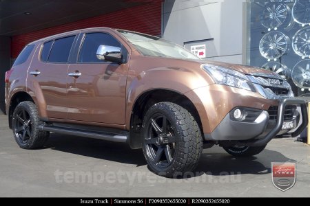 20x9.0 Simmons S6 Matte Black on ISUZU TRUCK