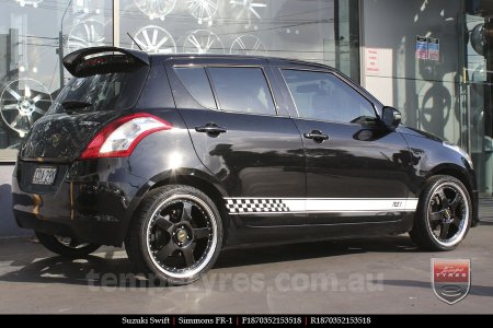 18x7.0 18x8.5 Simmons FR-1 Gloss Black on SUZUKI SWIFT