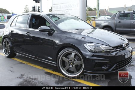 19x8.5 19x9.5 Simmons FR-1 Hyper Dark on VW GOLF R