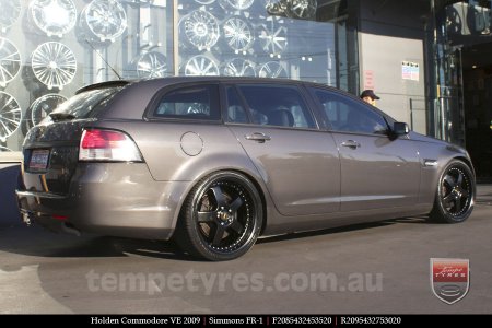 20x8.5 20x9.5 Simmons FR-1 Satin Black on HOLDEN COMMODORE VE