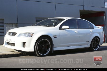 20x8.5 20x9.5 Simmons FR-1 Gloss Black on HOLDEN COMMODORE VE