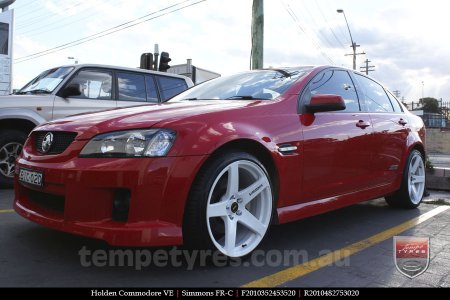 20x8.5 20x10 Simmons FR-C Full White NCT on HOLDEN COMMODORE VE