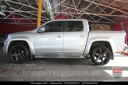 22x9.5 Simmons S6 Matte Black on VW AMAROK