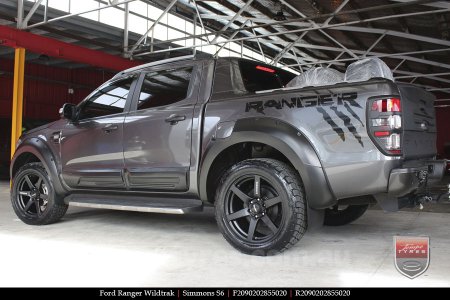 20x9.0 Simmons S6 Matte Black on FORD RANGER WILDTRAK