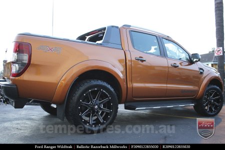 20x9.0 Ballistic Razorback Millworks on FORD RANGER WILDTRAK