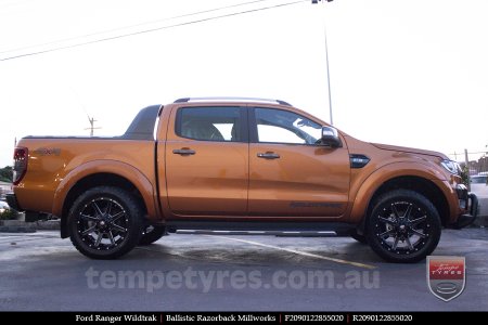 20x9.0 Ballistic Razorback Millworks on FORD RANGER WILDTRAK