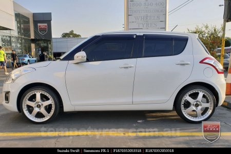 18x7.0 18x8.5 Simmons FR-1 Silver on SUZUKI SWIFT