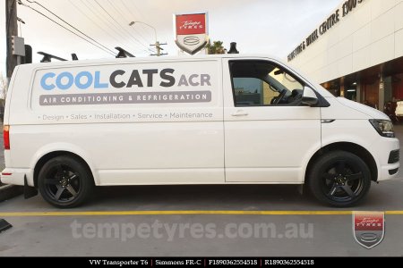 18x8.0 18x9.0 Simmons FR-C Matte Black NCT on VW TRANSPORTER