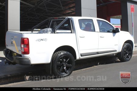 20x9.0 Simmons S6 Matte Black on HOLDEN COLORADO