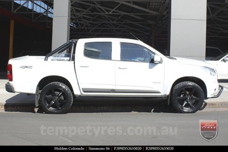 20x9.0 Simmons S6 Matte Black on HOLDEN COLORADO