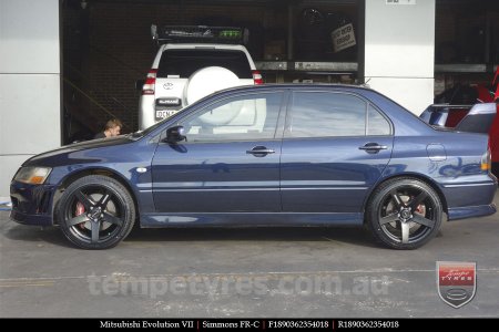 18x8.0 18x9.0 Simmons FR-C Matte Black NCT on MITSUBISHI EVOLUTION