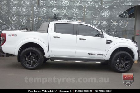 20x9.0 Simmons S6 Matte Black on FORD RANGER WILDTRAK