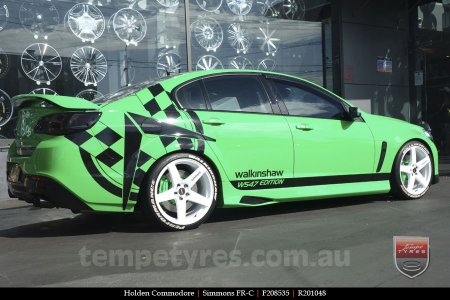 20x8.5 20x10 Simmons FR-C Full White NCT on HOLDEN COMMODORE