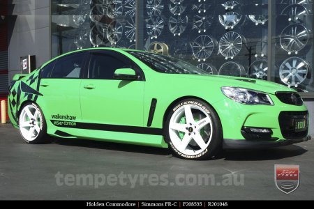 20x8.5 20x10 Simmons FR-C Full White NCT on HOLDEN COMMODORE