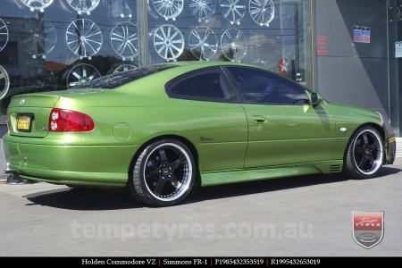 19x8.5 19x9.5 Simmons FR-1 Gloss Black on HOLDEN COMMODORE