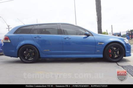 19x8.5 19x9.5 Simmons FR-1 Satin Black on HOLDEN COMMODORE VE